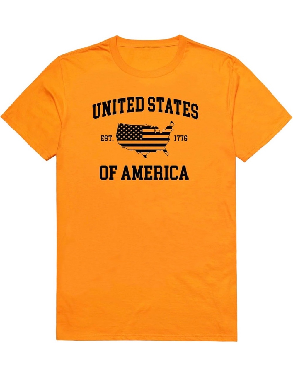 Men's Orange 'United States of America' Graphic Tee